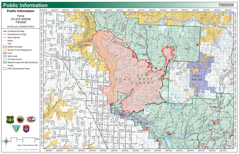 Ferris Fire now over 57,000 acres, triggers more evacuations as extreme ...