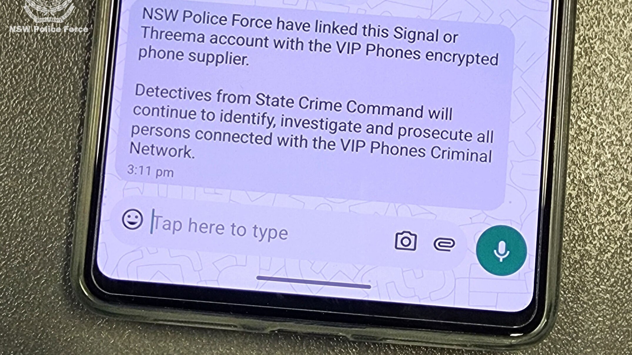 NSW police infiltrate 'VIP Network' underworld phones, send warning message