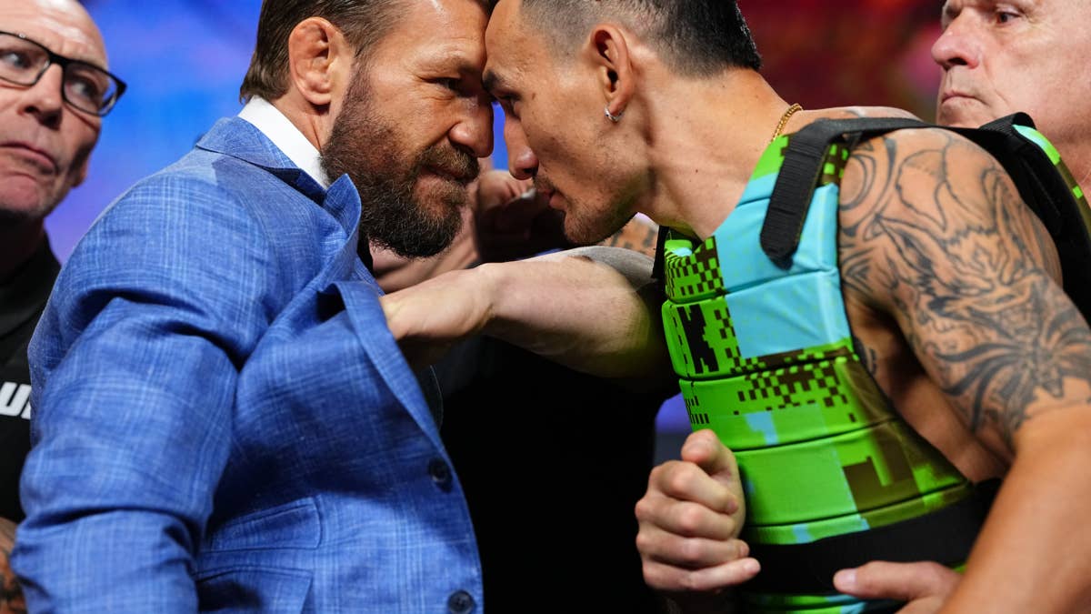 Conor McGregor and Max Holloway have heated physical faceoff before UFC 329
