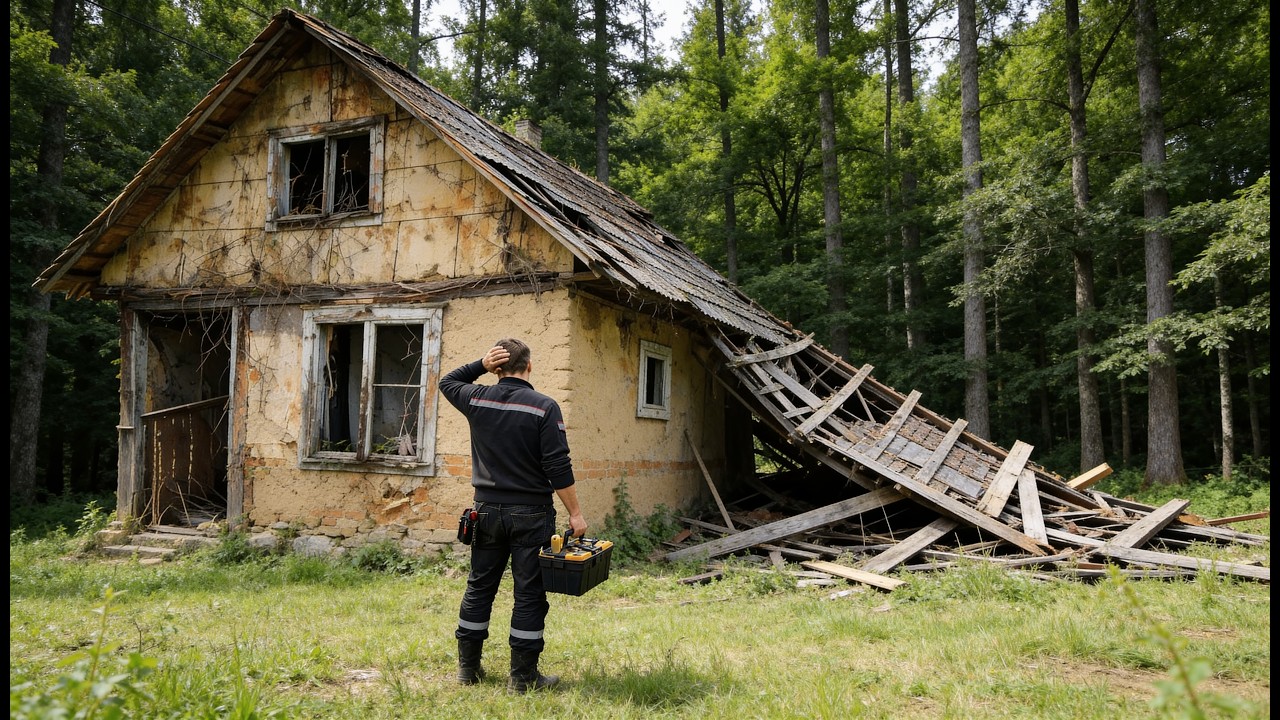 From dilapidated to dream home: Complete DIY wooden house renovation
