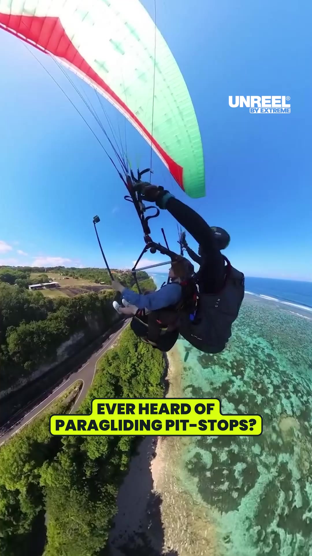 Cliff-edge paragliding in Bali: Dodi’s tandem handoff at Panda Paragliding