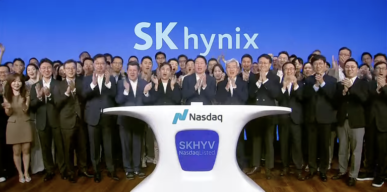 SK Hynix rings Nasdaq bell in listing debut