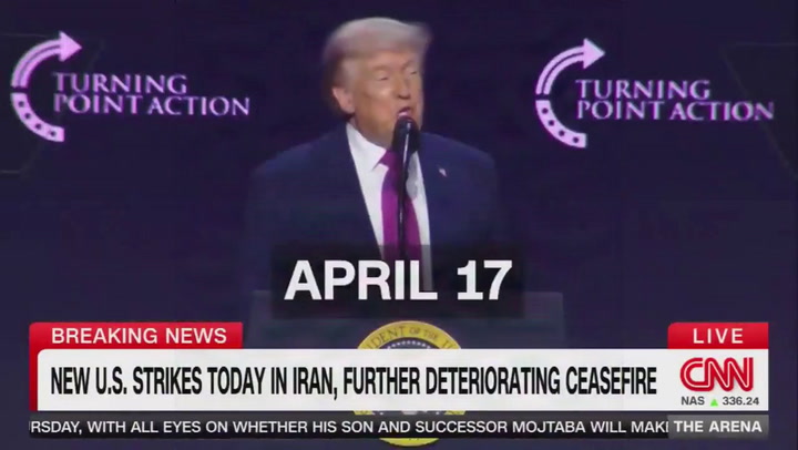 CNN airs montage of Trump’s Iran deal claims as fighting resumes