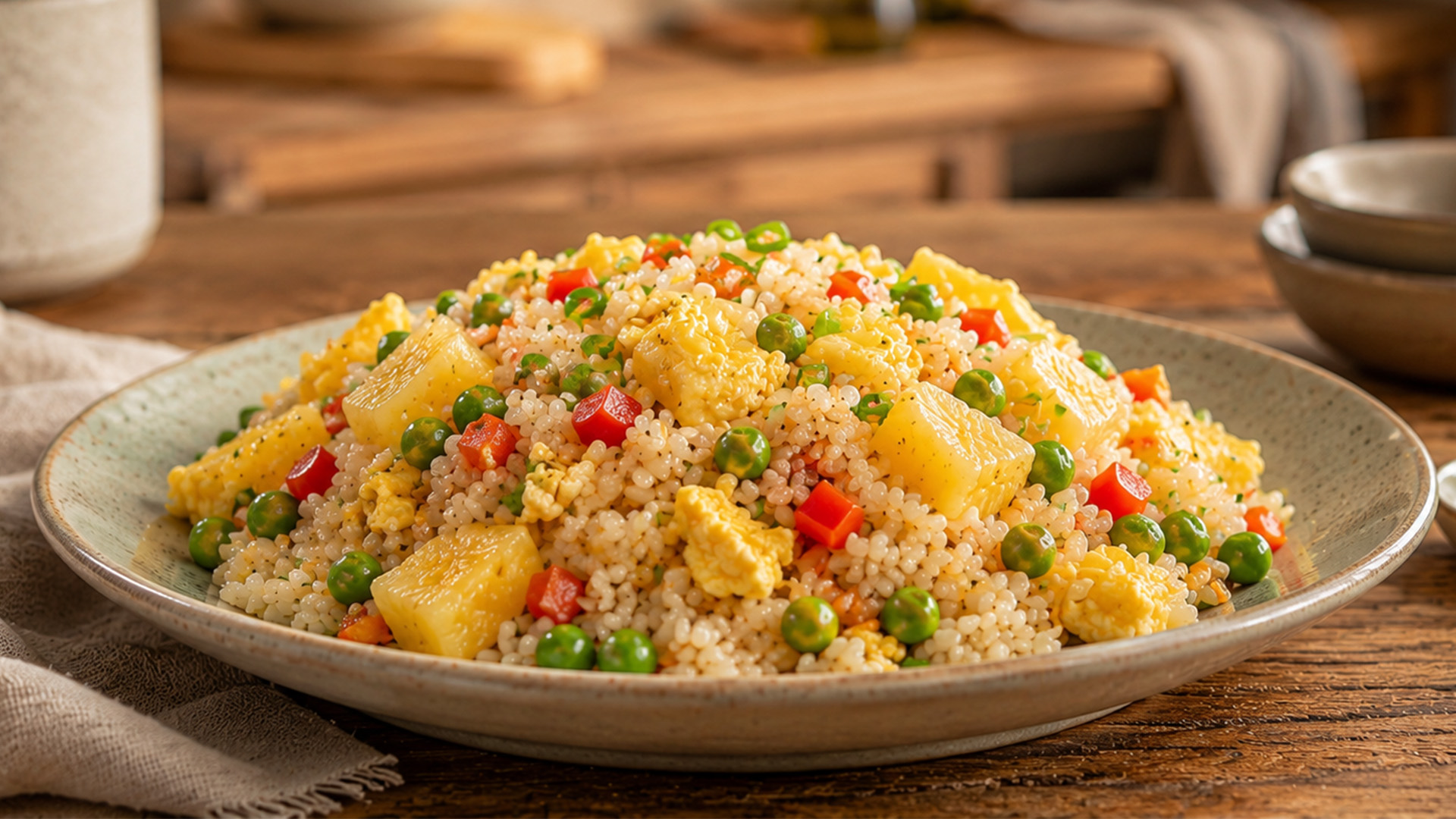 Pineapple fried rice with sweet savory flavor