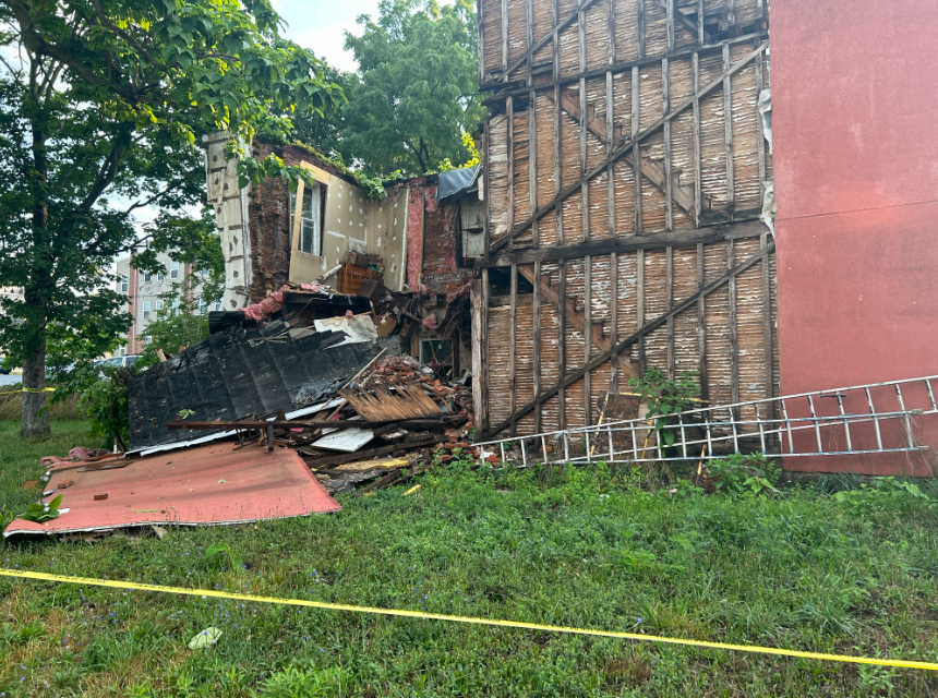 Photos show aftermath of vacant, condemned building collapse