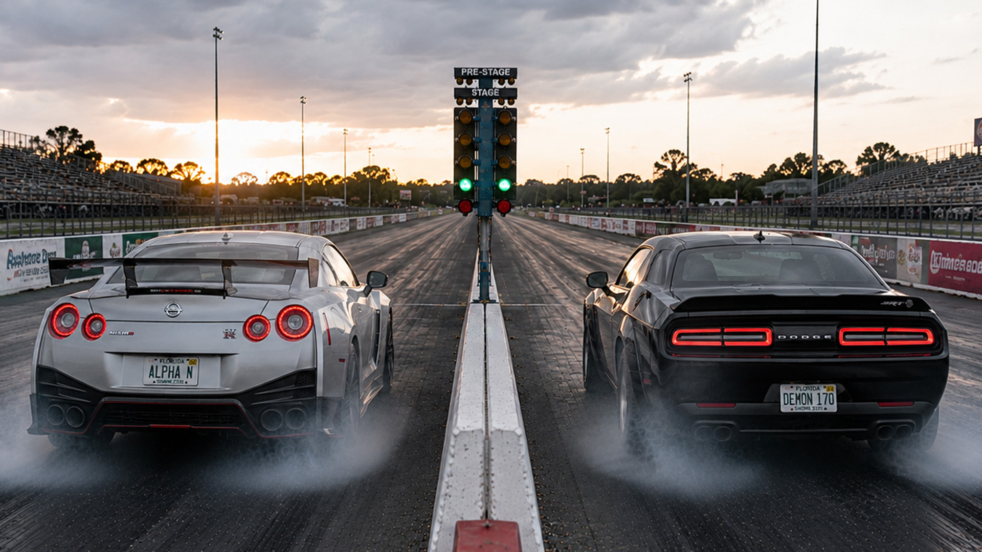 840HP Dodge Demon vs Nissan GT-R Nismo drag race