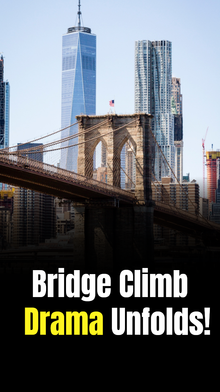 Brooklyn Bridge climb sparks chaos as NYPD rescues man after two-hour