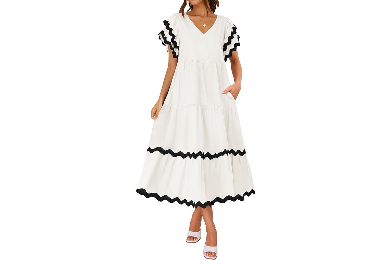 Amazon ZESICA Womens 2025 Summer Casual Midi Dresses