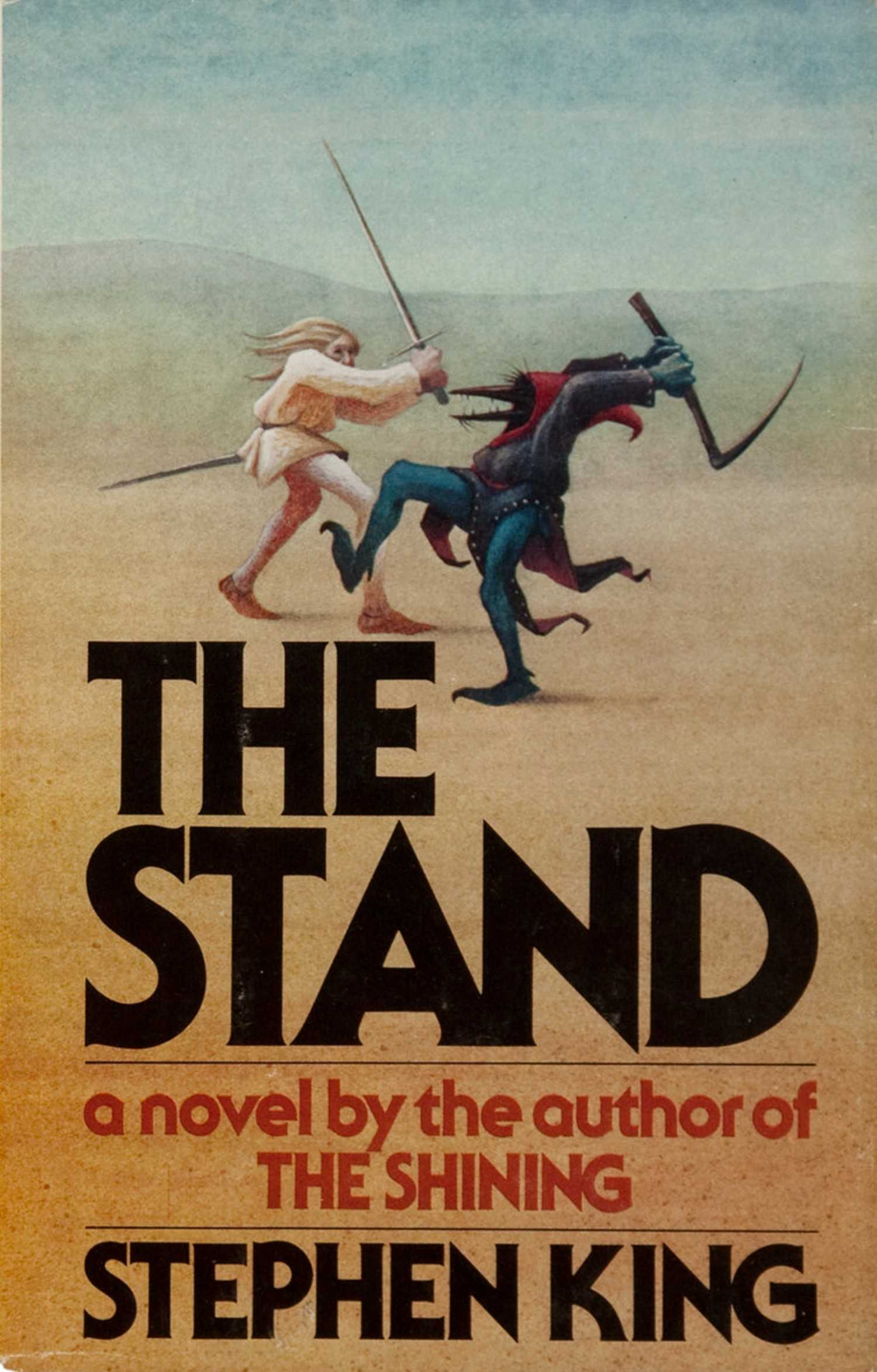 The Stand book cover, characters in white and black swordfighting