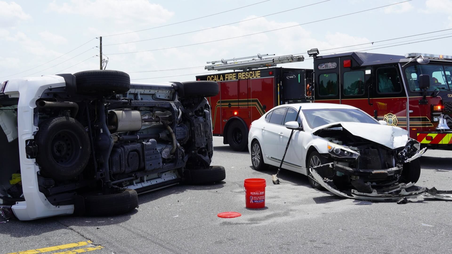 One person hospitalized after vehicle rollover crash in Ocala