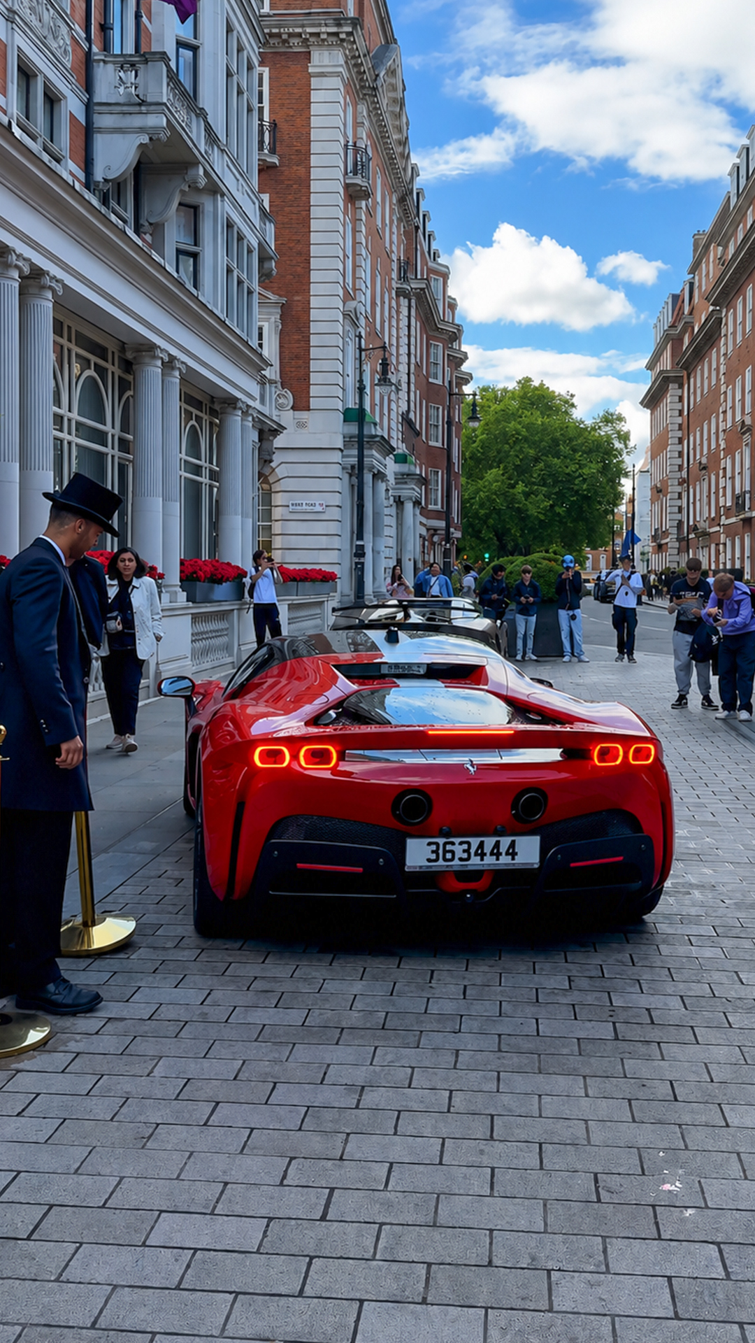 Ferrari SF90 rolling in with a signature note
