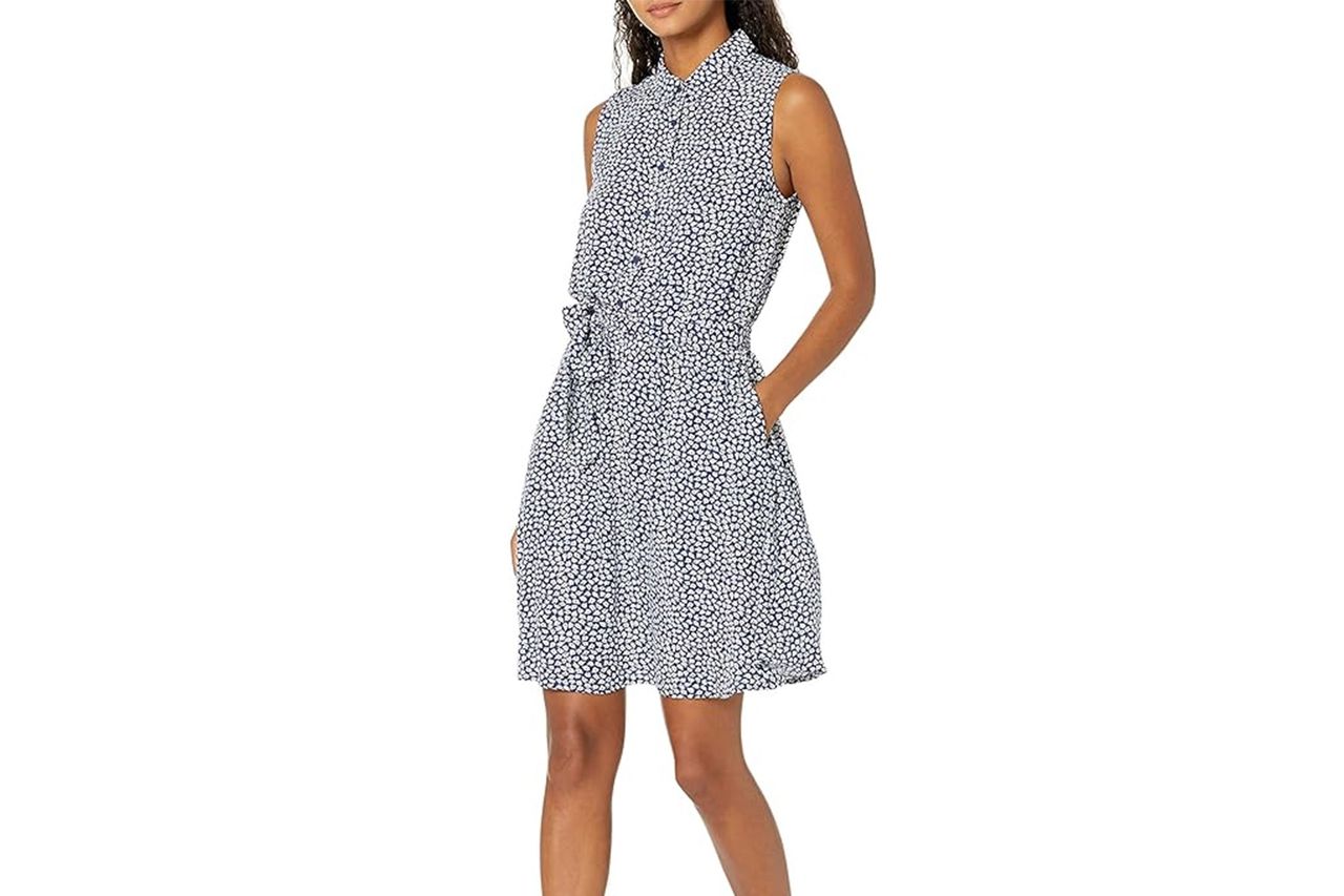 Amazon Essentials Women's Sleeveless Relaxed-Fit Woven Shirt Dress