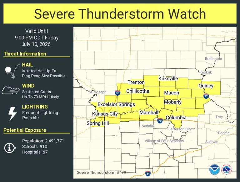 Severe thunderstorm watch issued for Kansas City, tornadoes possible ...