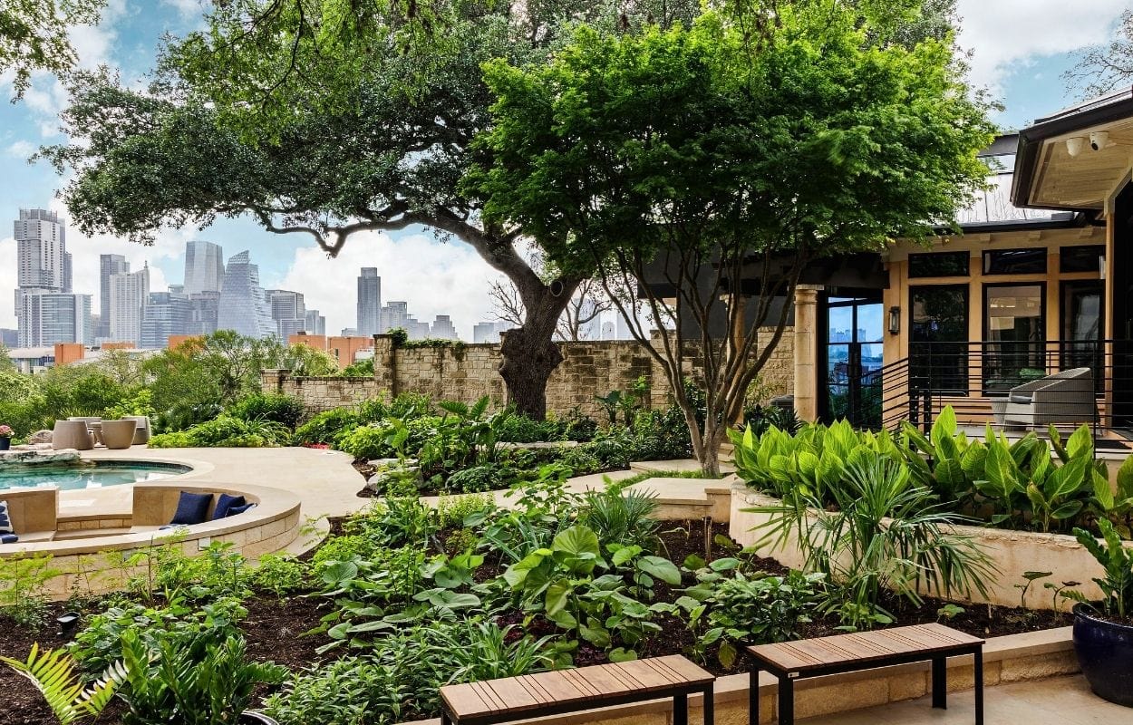 Tucked away above Austin, this $10M estate comes with front-row views of the downtown skyline