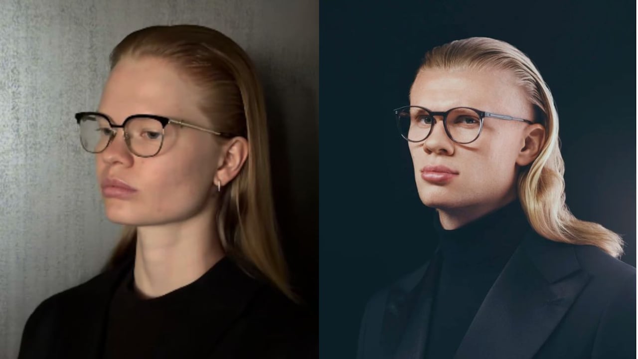 Russian model's uncanny resemblance to footballer Erling Haaland leaves ...