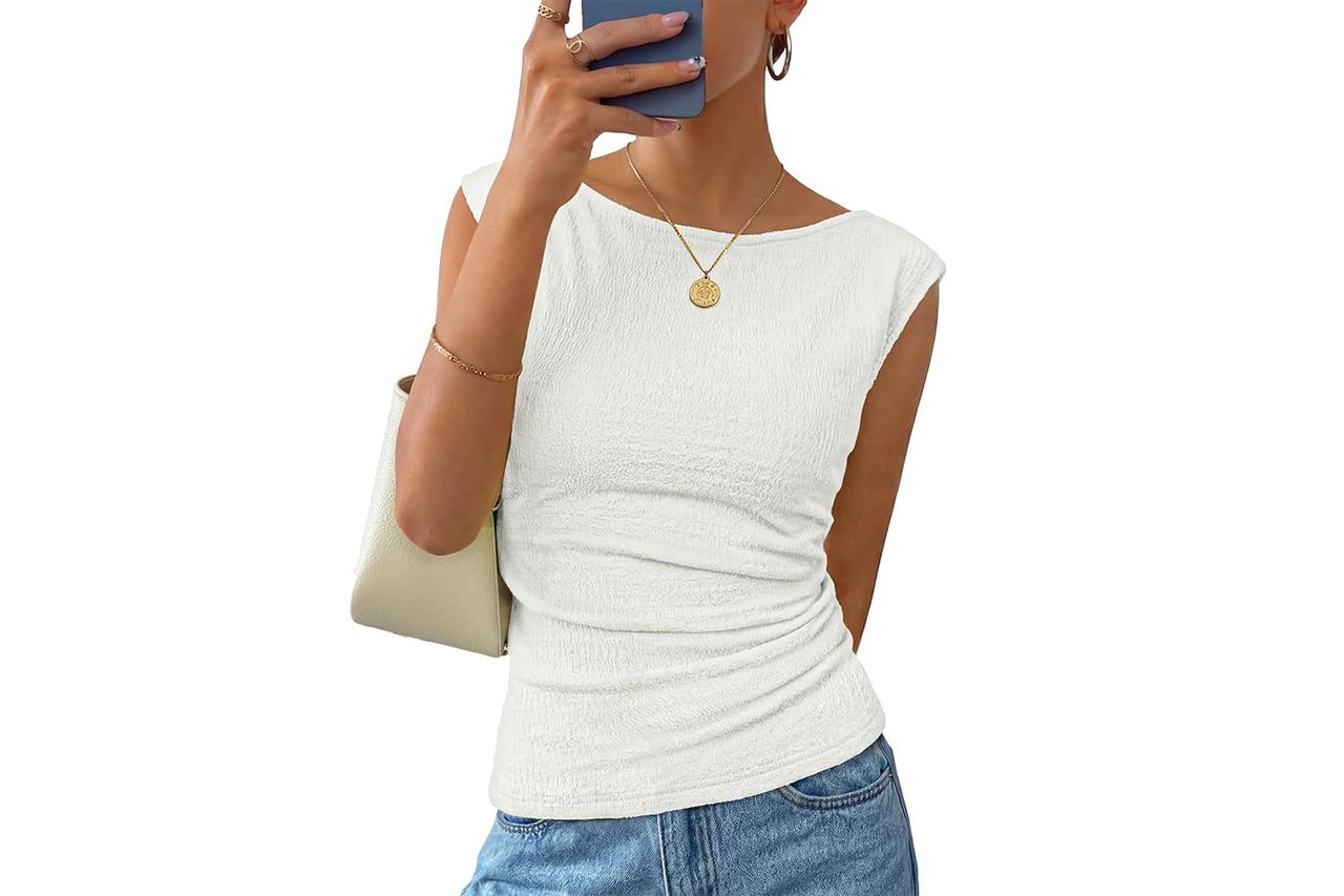 ZESICA Summer Ruched Trendy Tank Top