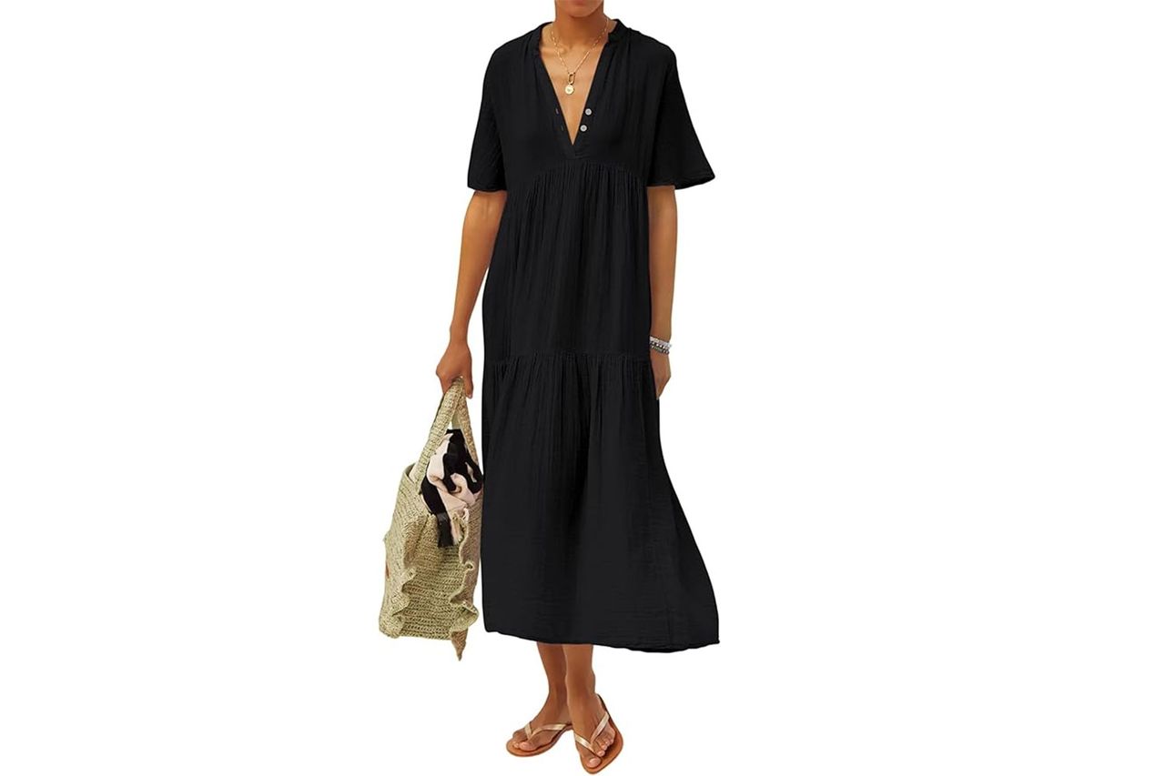 R.Vivimos Womens Summer Cotton Flowy Maxi Dress