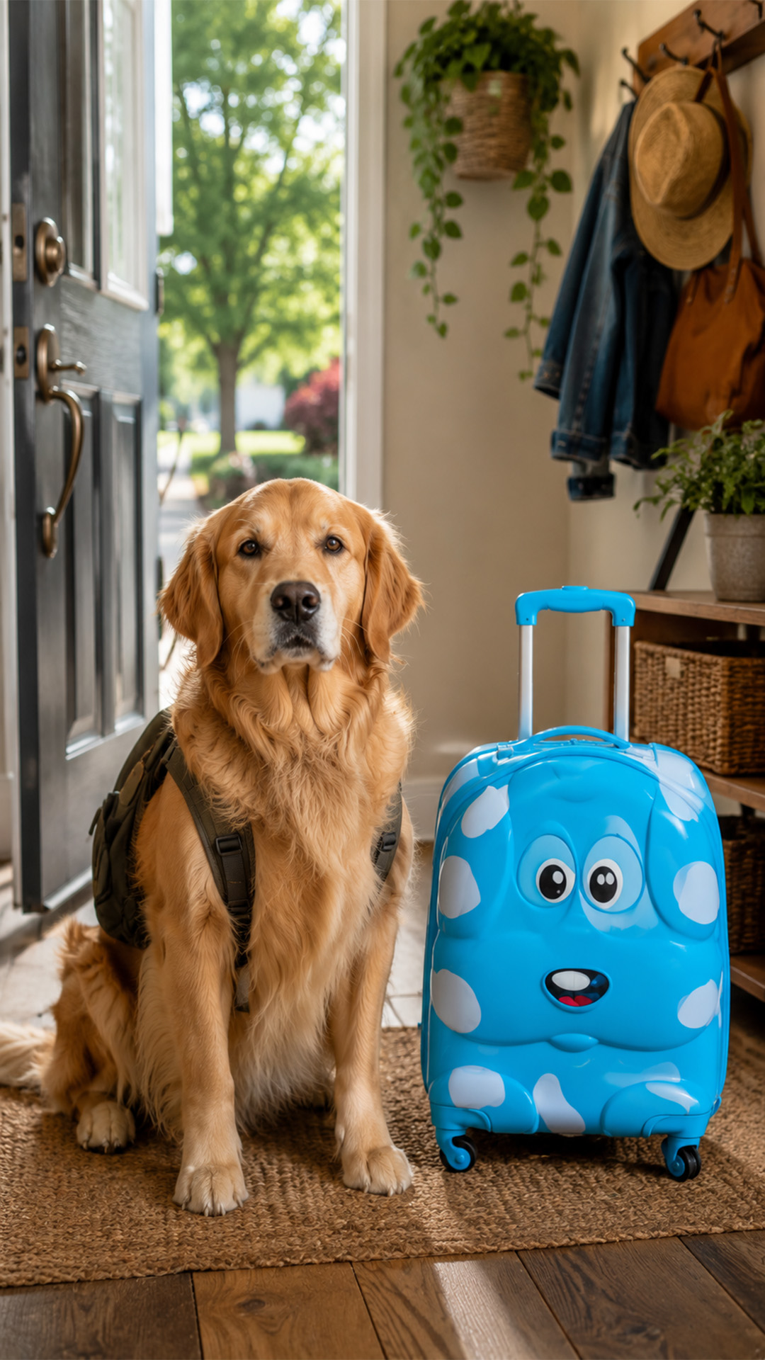 Golden retriever plans his escape
