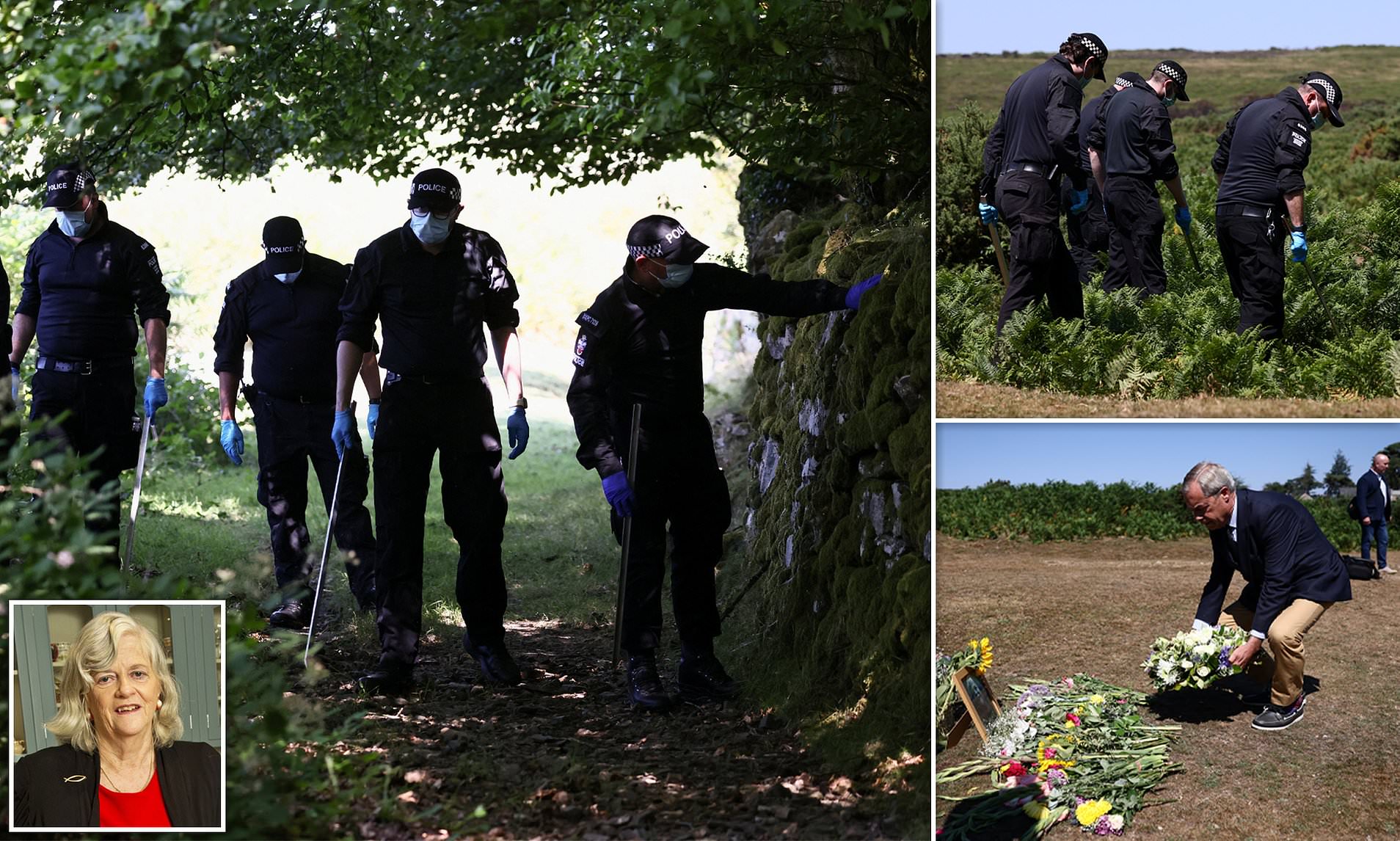 Police search for clues as Farage says car arrived moments before Ann Widdecombe's murder
