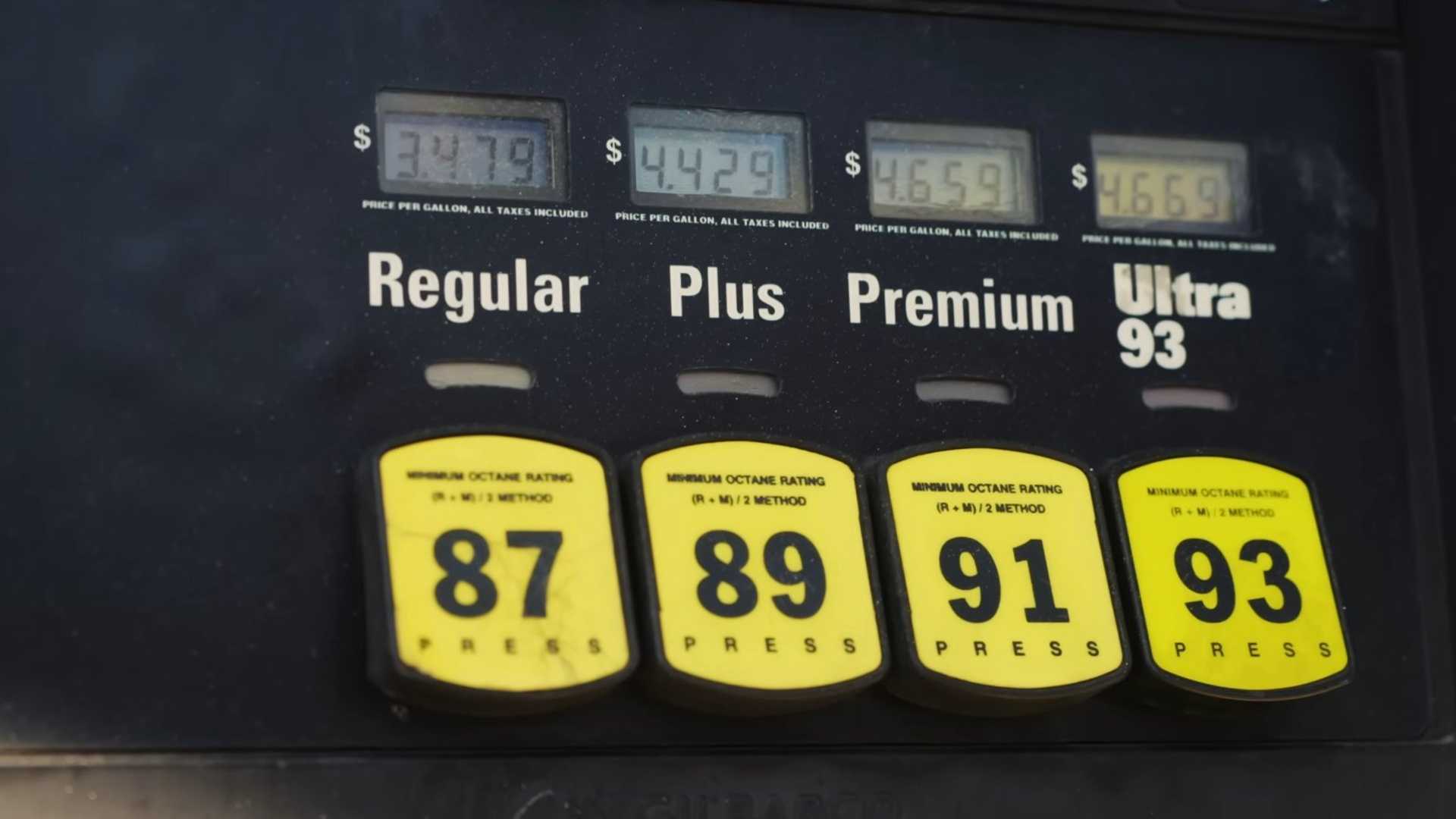Freedom Fuel Network gas pump buttons and prices