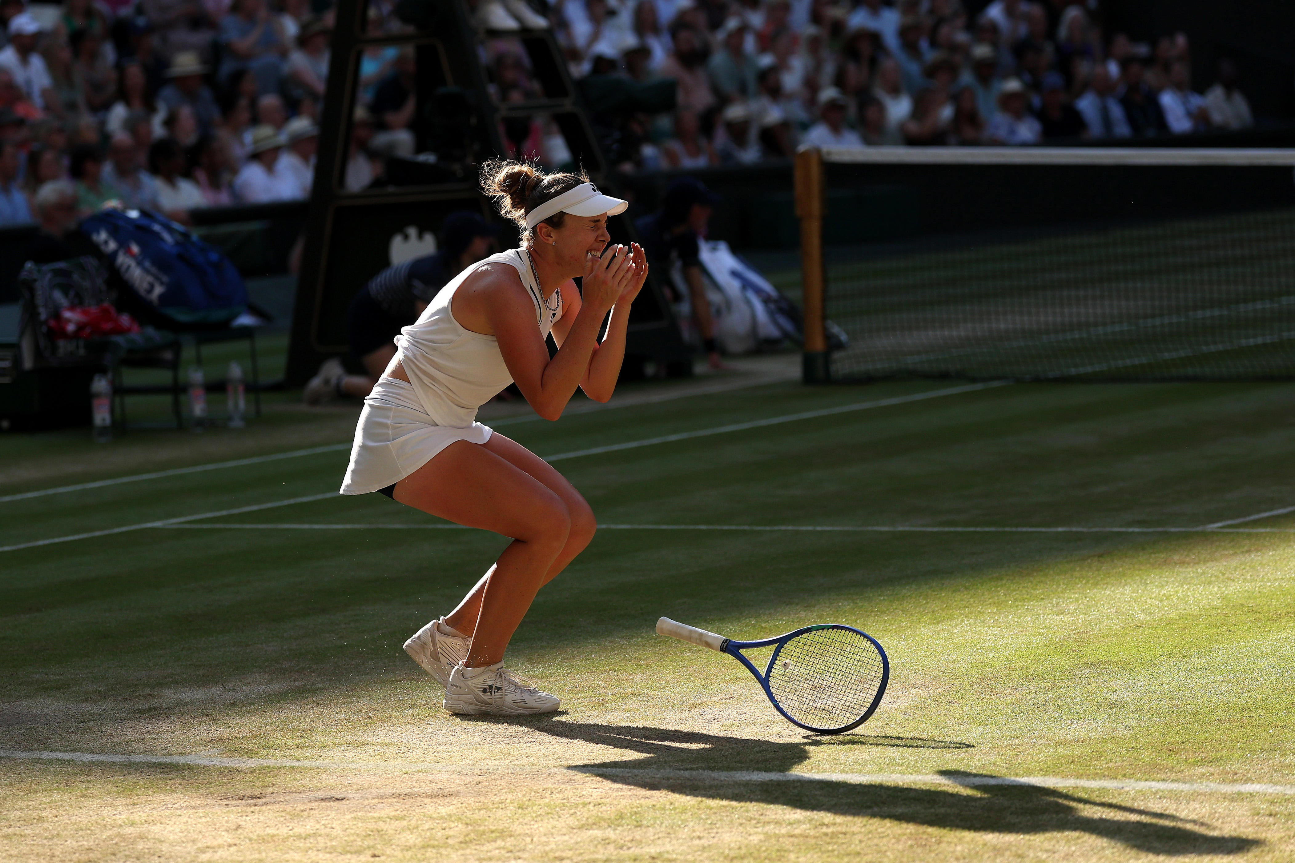Linda Noskova holds off Karolina Muchova's comeback to win Wimbledon women's final