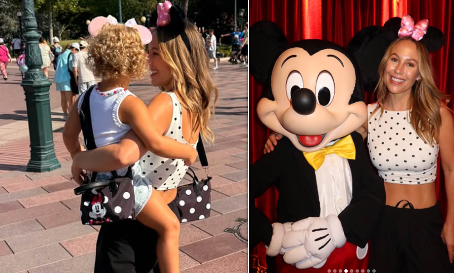 Kate Ferdinand celebrates daughter Shae's 3rd birthday at Disneyland while Rio works the World Cup
