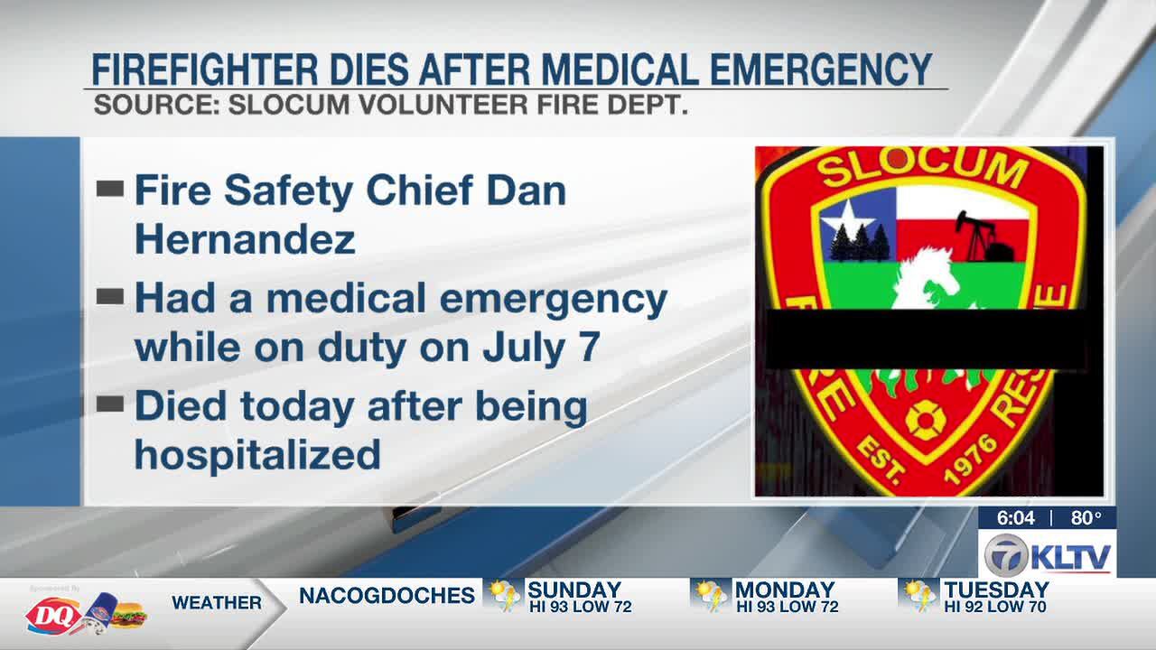 East Texas firefighter dies after suffering medical emergency while on duty
