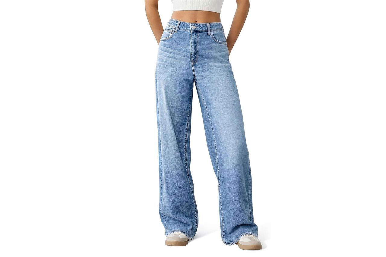 Mars power Women's Wide Leg Jeans High Waisted Baggy Straight Leg Loose Stretchy Casual Denim Pants