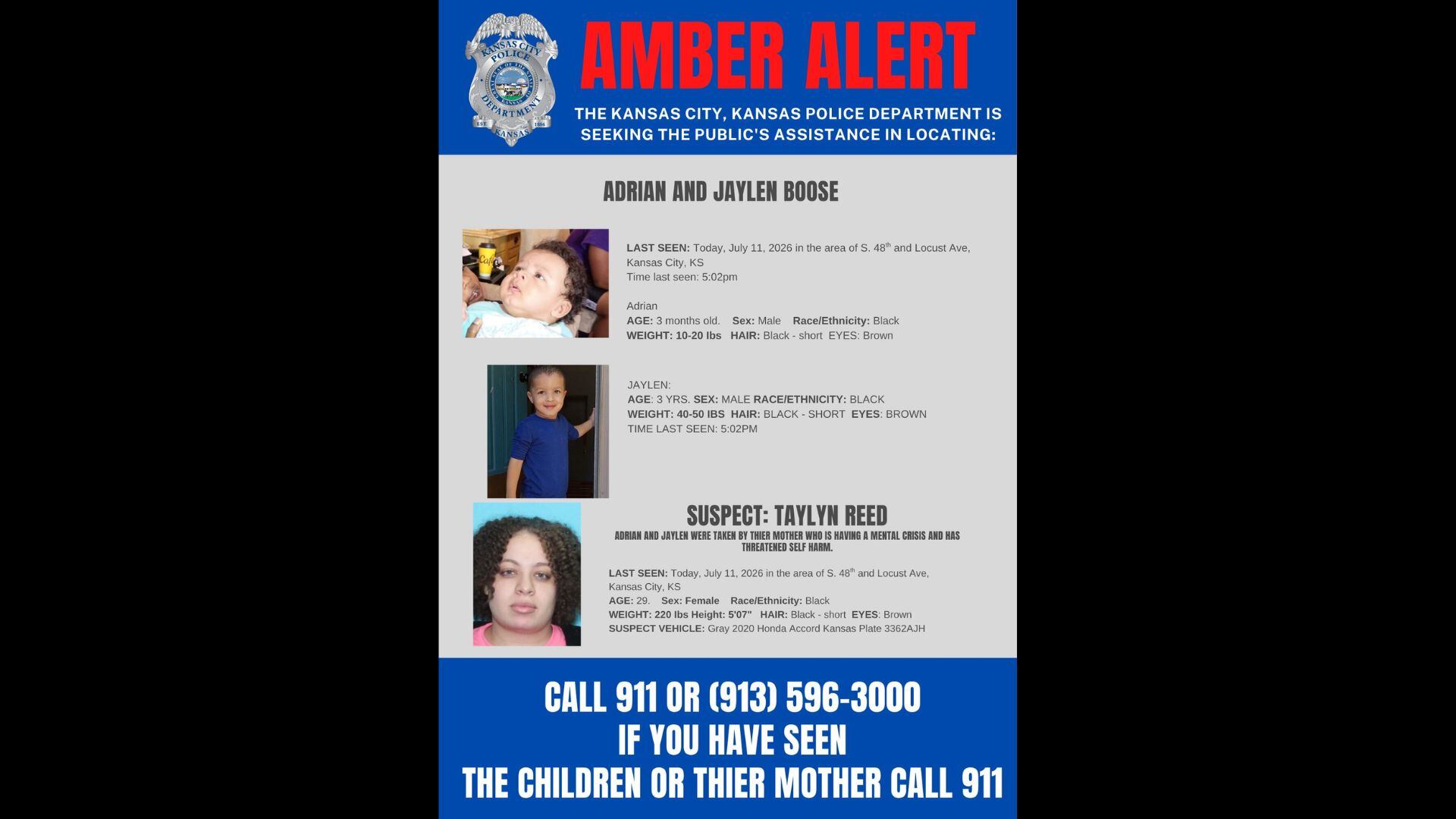 AMBER Alert issued for brothers in KCK, police say they were taken by ...
