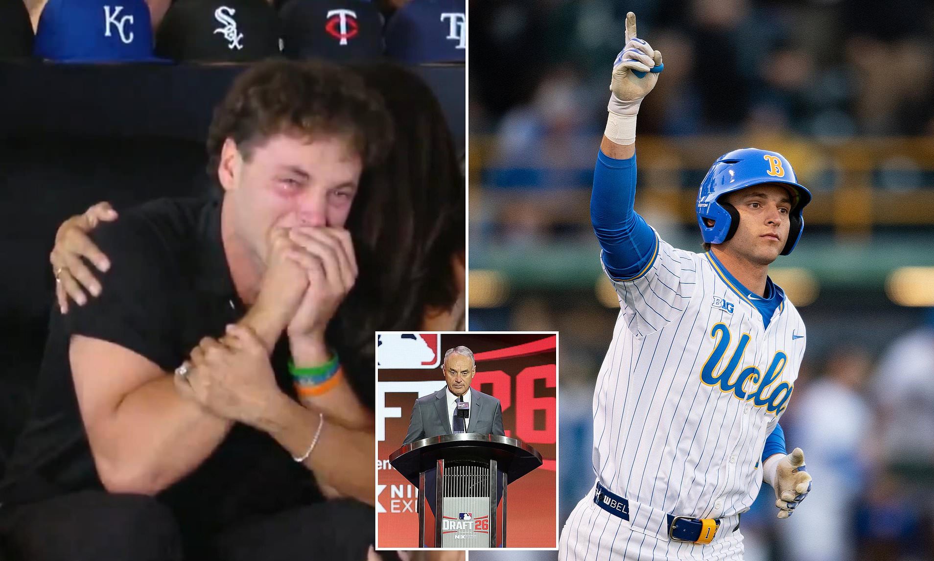 MLB No. 1 draft pick erupts into floods of tears as he is selected by White Sox