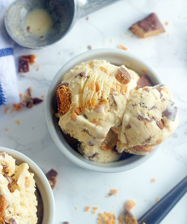 Homemade Butterfinger Ice Cream