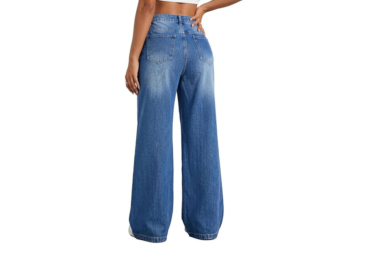 EMMIOL Women Baggy Jeans High Waist Boyfriend Streetwear Vintage Jeans Wide Leg Denim Pants