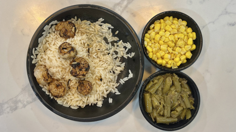 Long John Silver's grilled shrimp meal with sides