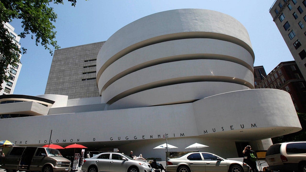 FILE - The exterior of Frank Lloyd Wright's Solomon R. Guggenheim Museum in New York City.