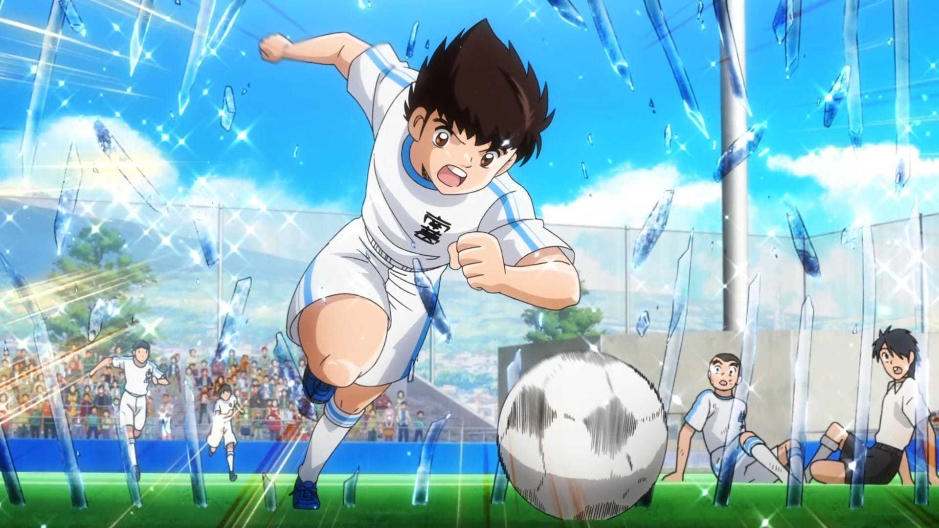 Tsubasa Oozora doing sports in 2018 Captain Tsubasa anime
