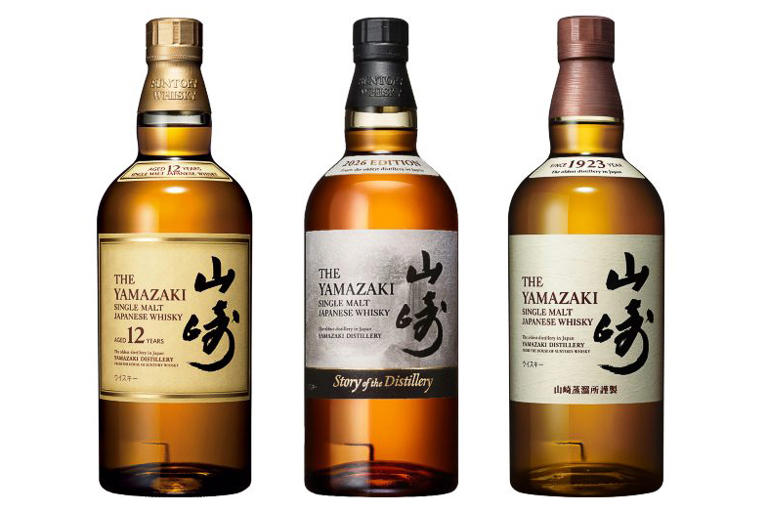 日本橋三越本店、ウイスキー「山崎」「12年」「2026」の飲み比べセット