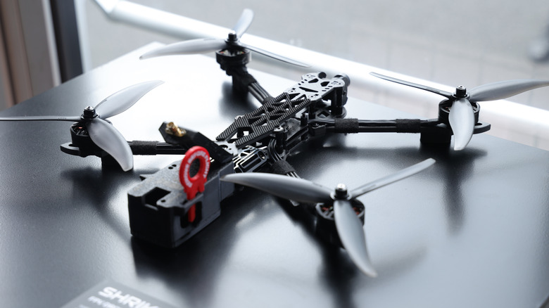 A single AI enabled drone on display