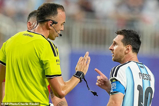 Lionel Messi ordered the referee to speak to him with respect during Argentina's clash with Switzerland