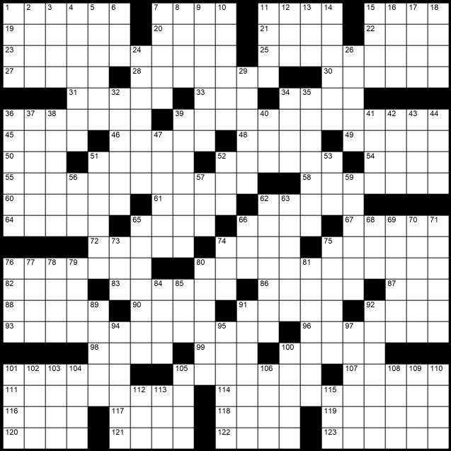 Solution to Evan Birnholz's July 12 crossword, 'Nobody expects the Spanish Inquisition!'