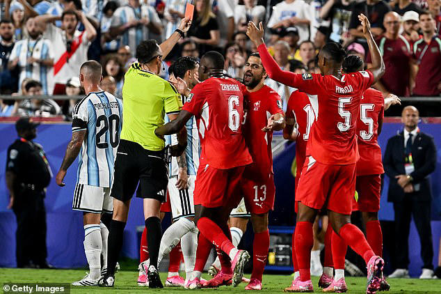 The game was one marred by controversy as the Swiss protested against the referee's decision to send off Breel Embolo