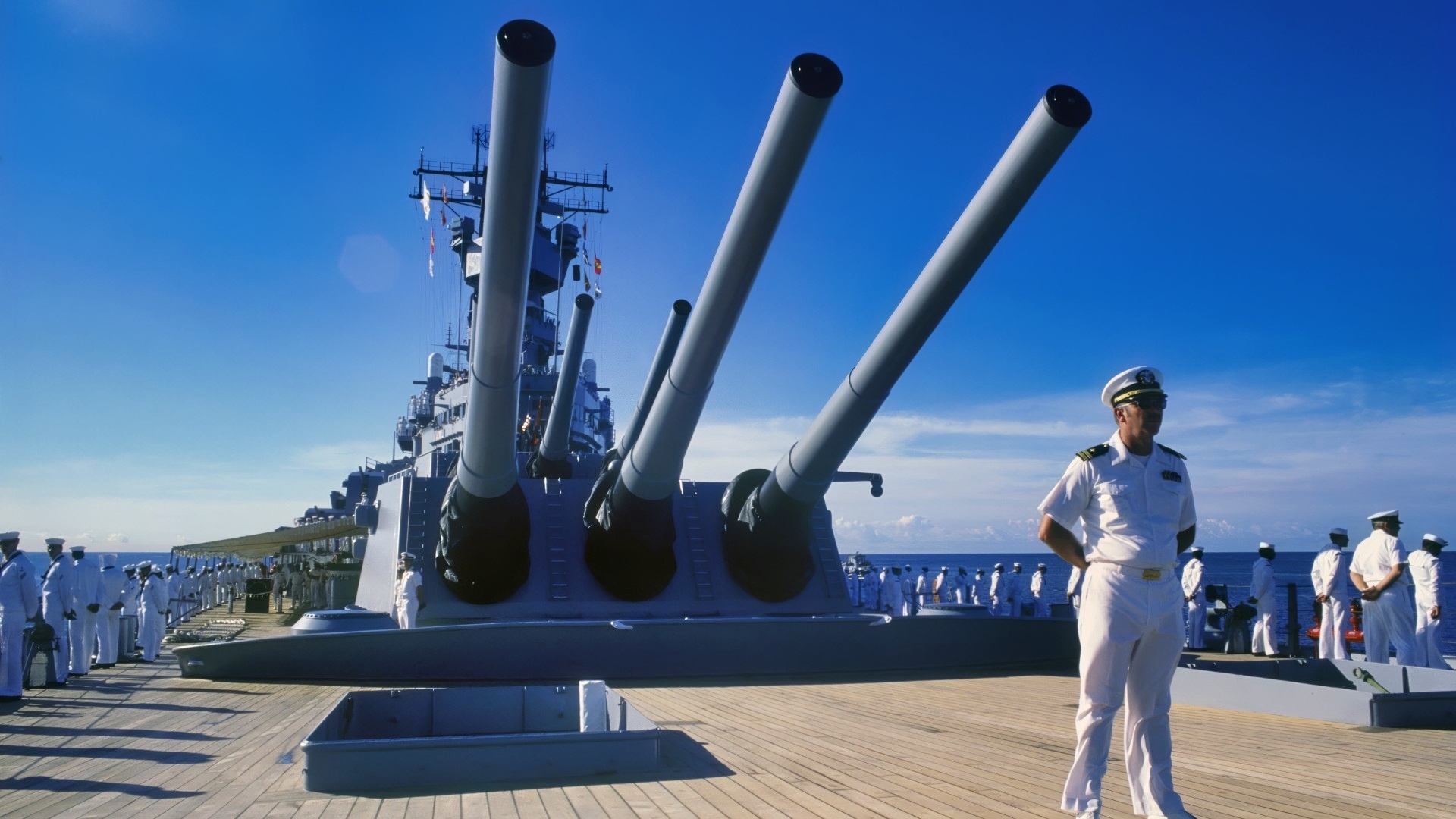 The Iowa-class battleships fired a 16-inch gun that hit almost as hard ...