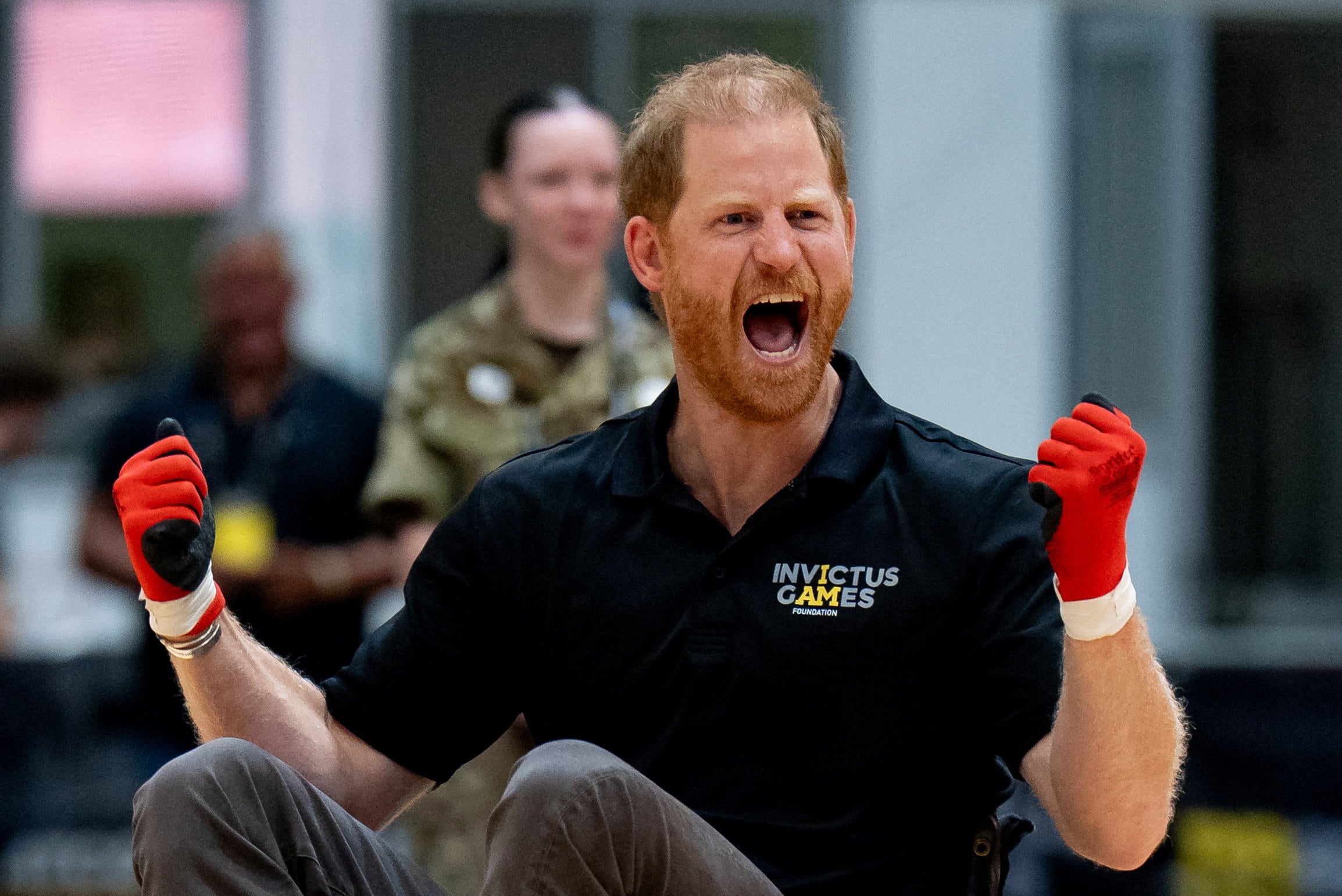 Prince Harry plays wheelchair rugby at the National Exhibition Centre (NEC), the primary venue for the 2027 Invictus Games. / Aaron Chown / via REUTERS