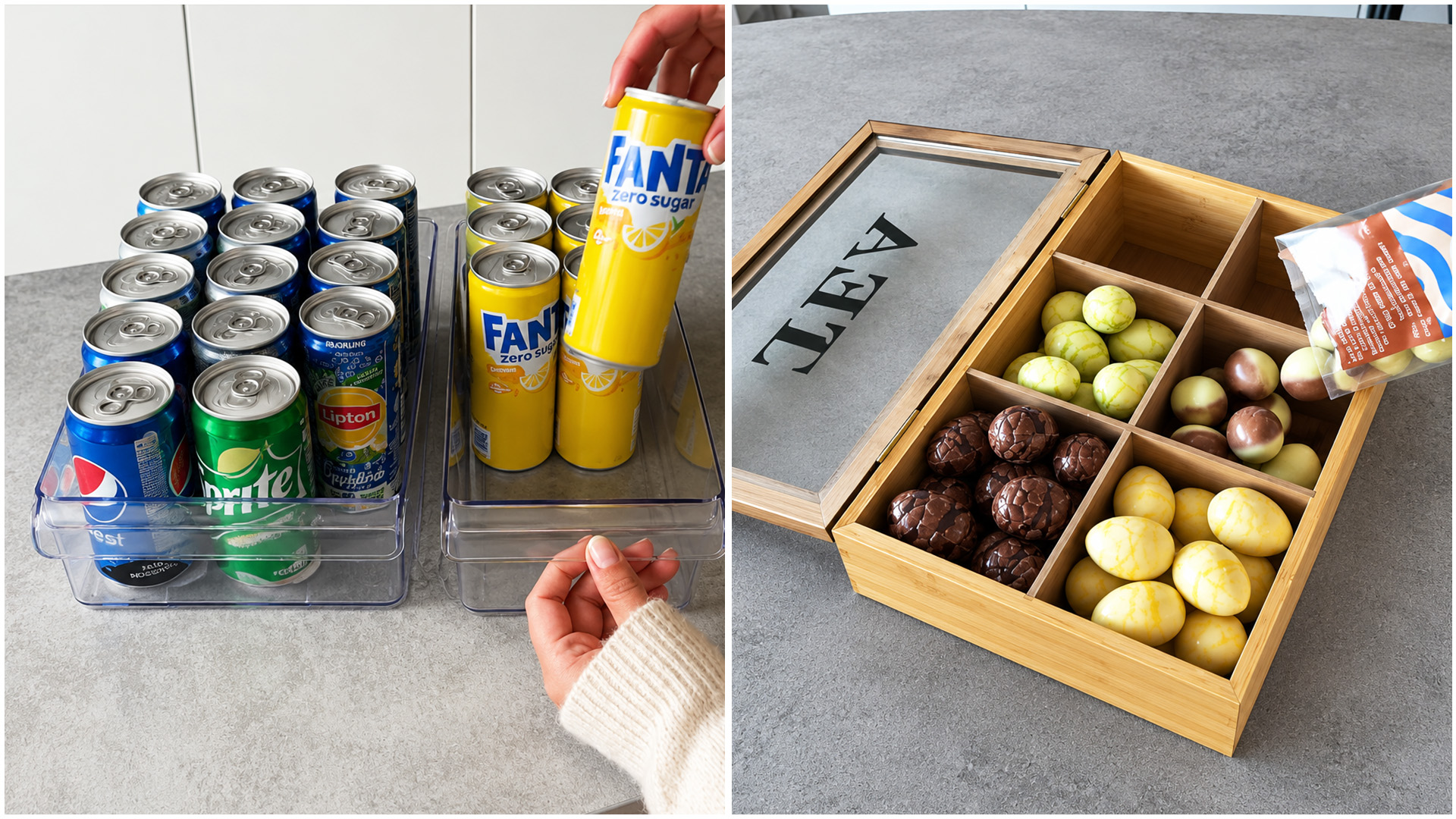 Pantry restock and snack storage organization