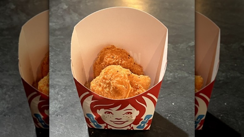 A half-full box of Wendy's Spicy Nuggets