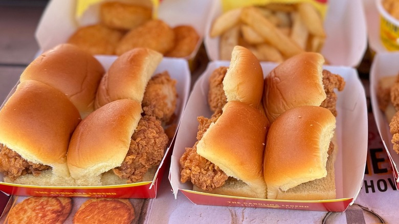 Boxes of Bo's Chicken Rippers at Bojangles