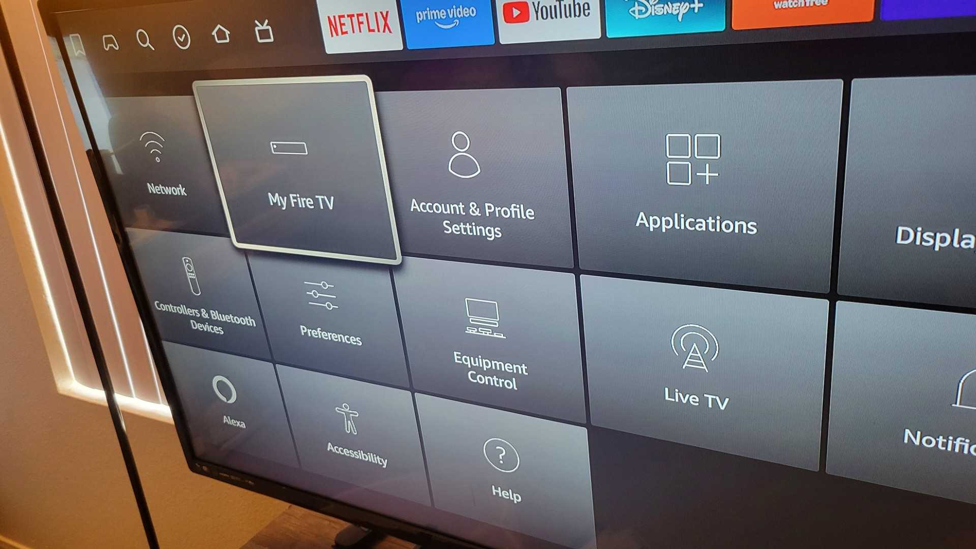 A Fire TV Stick showing the Fire TV