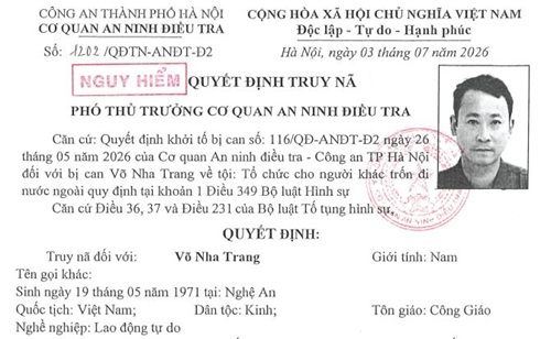 Công an Hà Nội truy nã đối tượng tổ chức cho người khác trốn đi nước ngoài