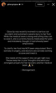 Gloss Up’s Management statement