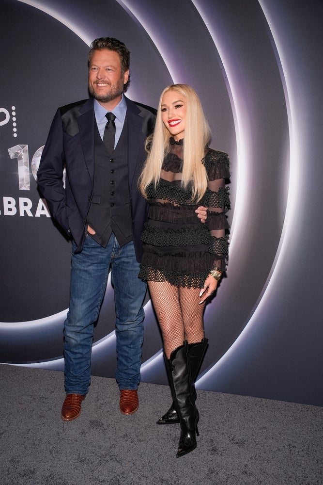 Blake Shelton and Gwen Stefani attend NBC's Opry 100: A Live Celebration event at the Grand Ole Opry in Nashville, Tenn., Wednesday, March 19, 2025.