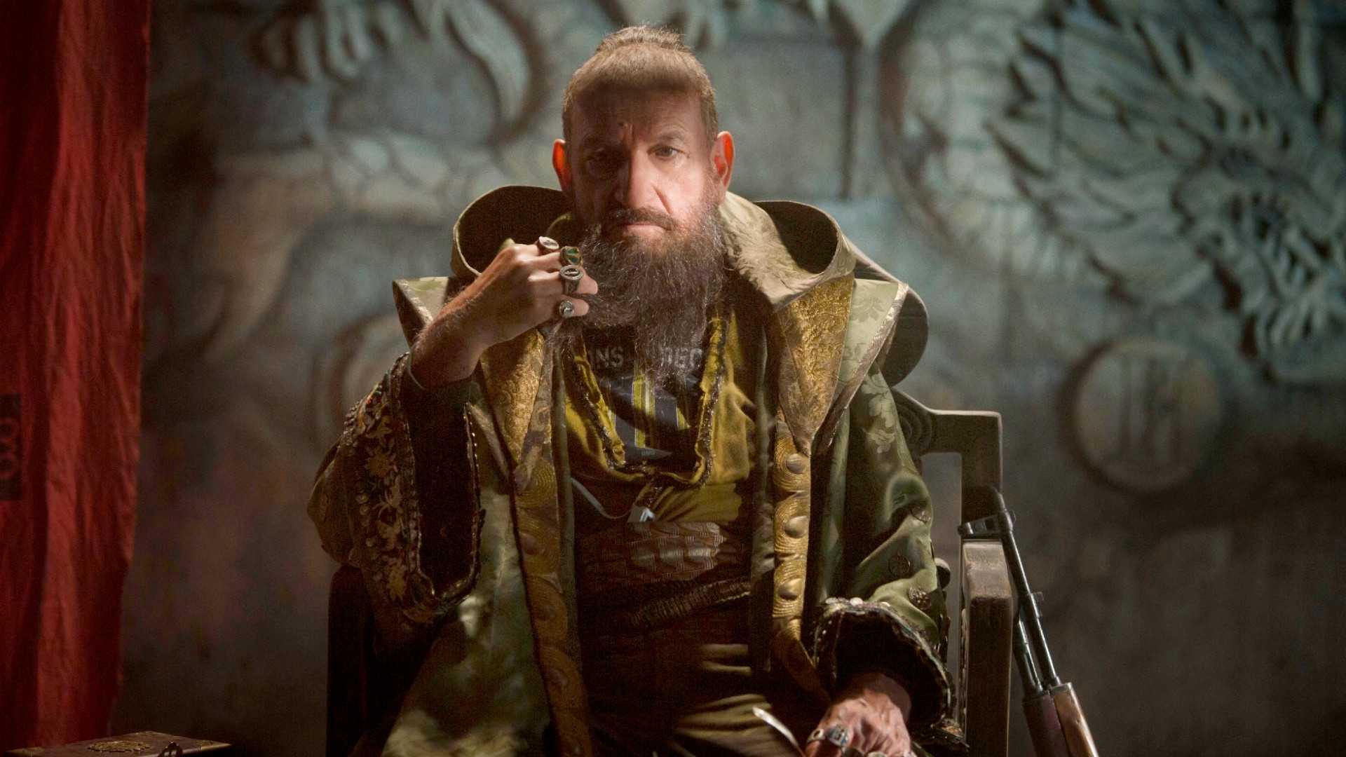 Ben Kingsley as Trevor Slattery posing as the Mandrin in Iron Man 3